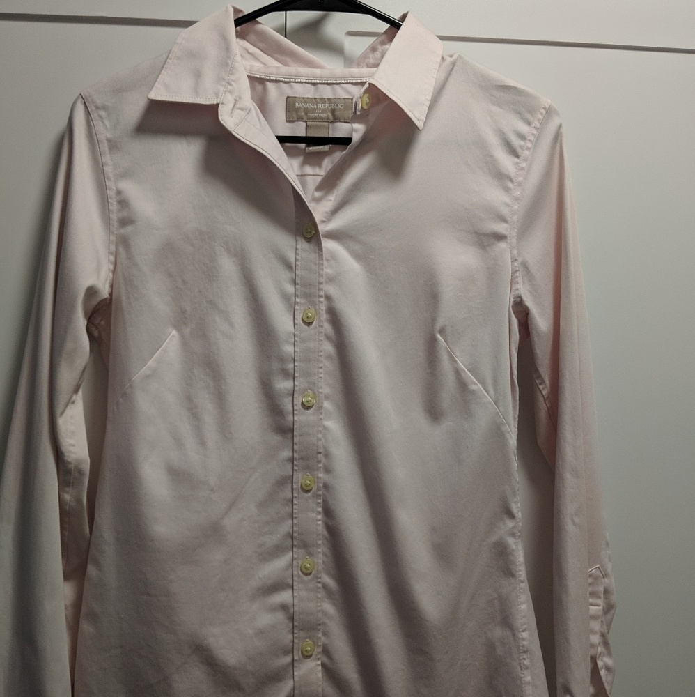 Banana Republic Pink No-Iron Shirt
